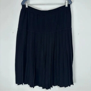 Elisabeth Liz Claiborne Women’s Vintage Wool Pleated Skirt Size 2/Large Black